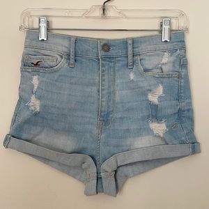 Hollister Light Wash Cuffed Jean Shorts